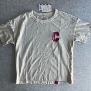 Cat & jack Beige T-Shirt with Red Letter Patch